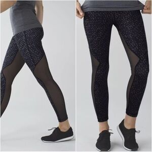 Lululemon Mesh Running InThe City High Waist 7/8 Rise Tight Pant Luxtreme Black
